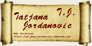 Tatjana Jordanović vizit kartica